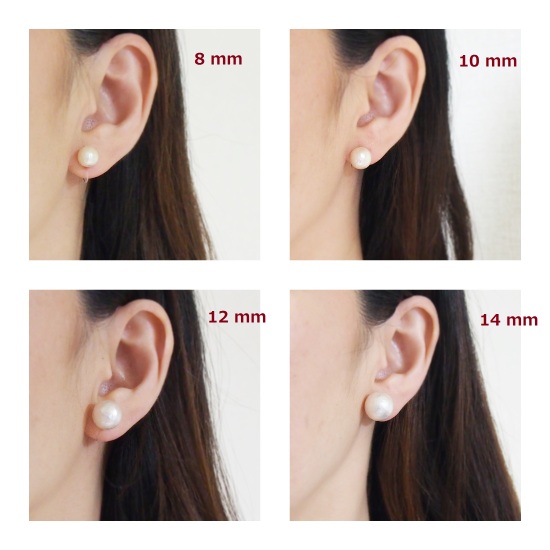 8 mm 10 mm 12 mm 14 mm cotton pearl  invisible clip on earrings_size1