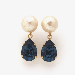 Montana Swarovski Crystal and Japanese Cotton Pearl Earrings