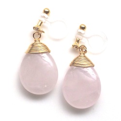 <img src=”pierced-look-teardrop-pink-rose-quartz-gemstone-invisible-clip-on-earrings9.jpg” alt=”Pink quartz gemstone invisible clip on earrings”/>