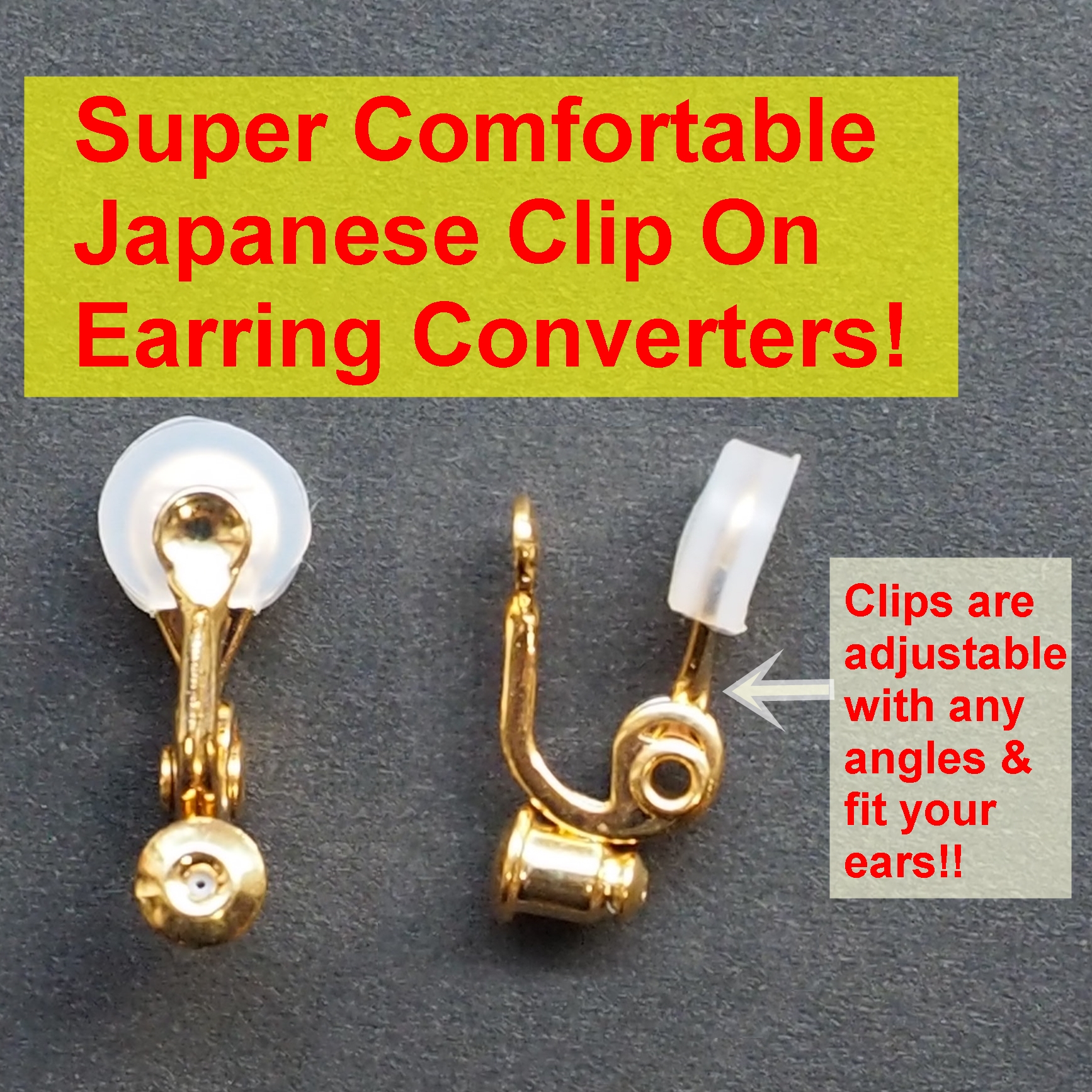 Comfortable pierced look Japanese brass clip on earrings converter gold 3 Miyabi Grace 9.JPG